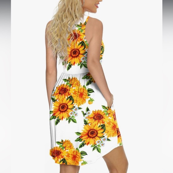 LONGYUAN Sundress Hawaiian Dresses for Women 2025 Summer Tank Dress w/Pockets 🌼 - Picture 3 of 4